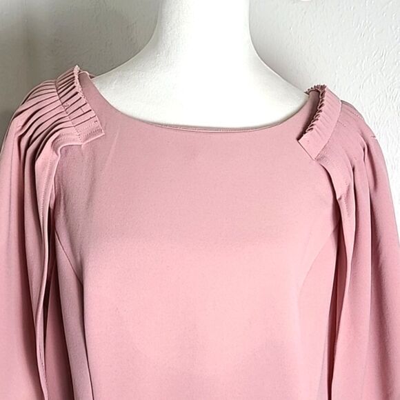 Midnight Velvet Pink Sleeveless Top with Cape Sleeves, Princess Seams, Size XL - Picture 4 of 10